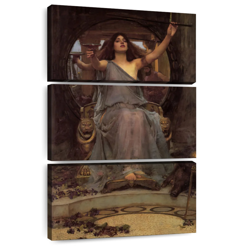 Leisha Circe offrant la coupe à Ulysses, H 45 po x l 28 po