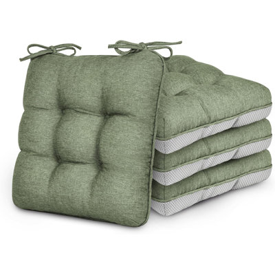 Ensemble de 4 coussins de chaise en mousse à mémoire de forme, ensemble de 4 coussins de chaise d'extérieur / d'intérieur pour chaises de salle à manger