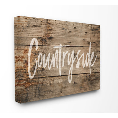 «Countryside», art textuel en bois vieilli