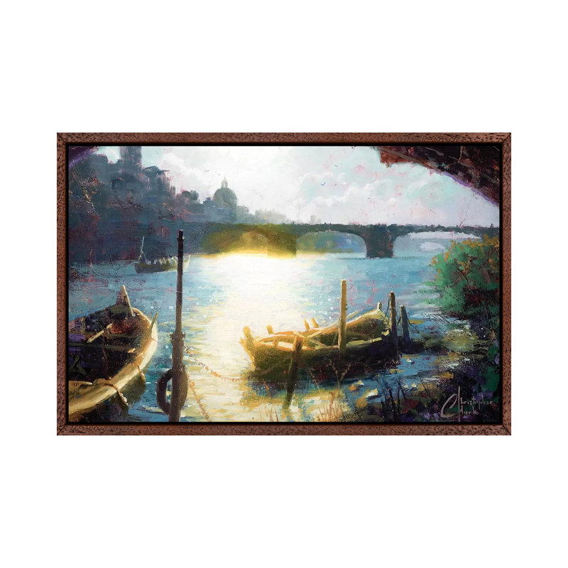 Secrets Of Florence by Christopher Clark - Painting on Canvas, Classic Brown Wood Framed Canvas