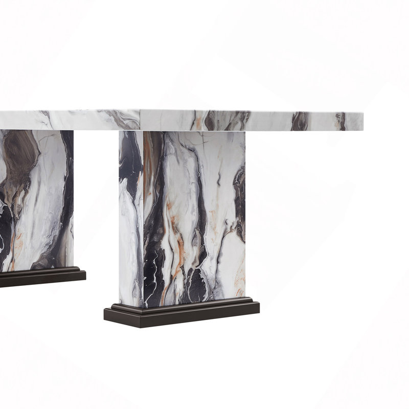 Table de salle à manger en faux marbre