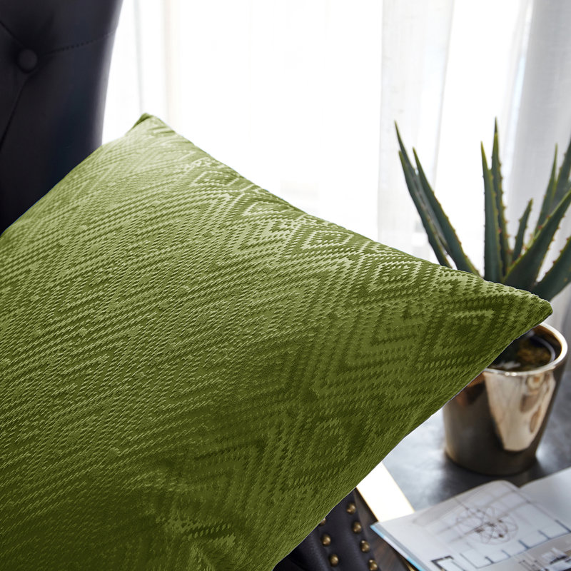 Housse de coussin rectangulaire en velours Ikat, Avocat