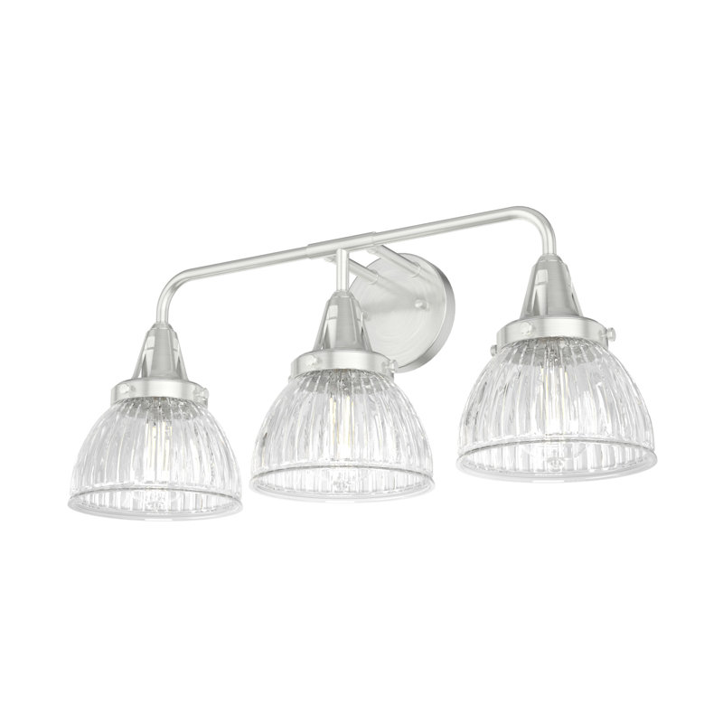 Hunter Cypress Grove Natural Iron 3 Light Vanity Wall Light Fixture, Brushed Nickel 