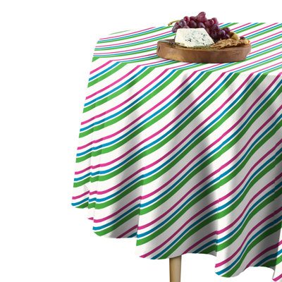 Pavels Diagonal Stripe Round Tablecloth