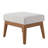 Upholstered Solid Wood Armchair with Ottoman-777874606