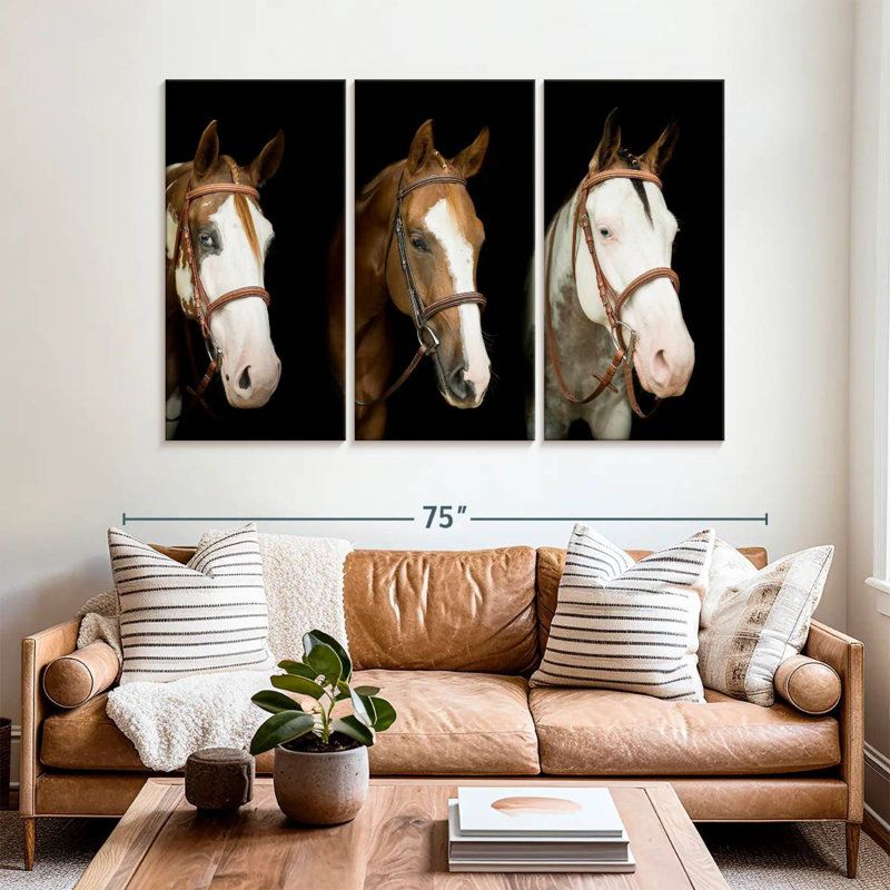 American Paint Horses, 42" H x 65" W