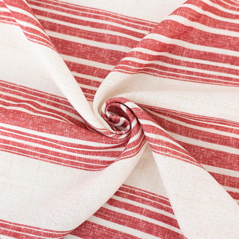 Cimdins Striped Linen Textured Tablecloth, 120" x 54", Red