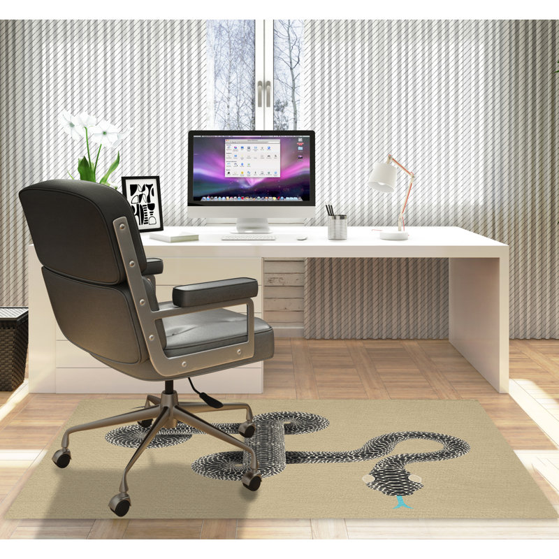 Tapis de chaise rectangulaire Vanjo, H 48 po x l 72 po, Beige