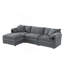 Canapé modulaire modulaire avec siège profond et large, ensemble de canapé en forme de L avec coussins doubles, canapé 4 places avec repose-pieds mobile, canapé moderne-114314395