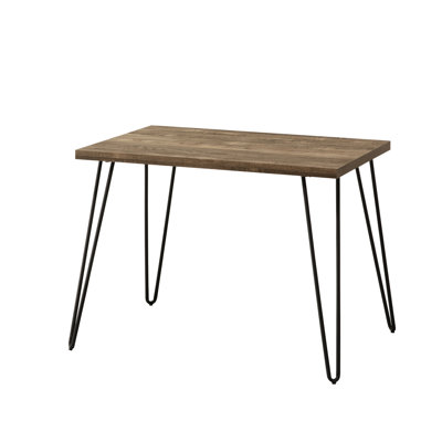 Rustic Oak Desk And Metal Accents Bonding, Taupe Metal, Space Saving Open Formulation, 23.48in Depth, 46.04in Width, 30in Height Blending, +metal, Style, 29.68in