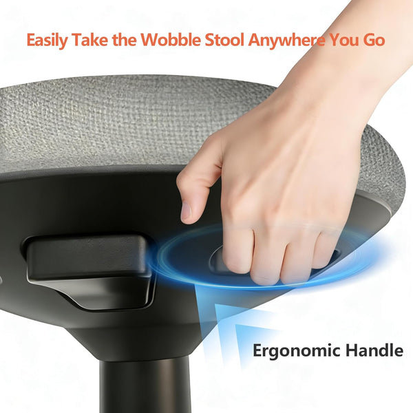 Height-Adjustable Active Wobble Stool With Curved Base