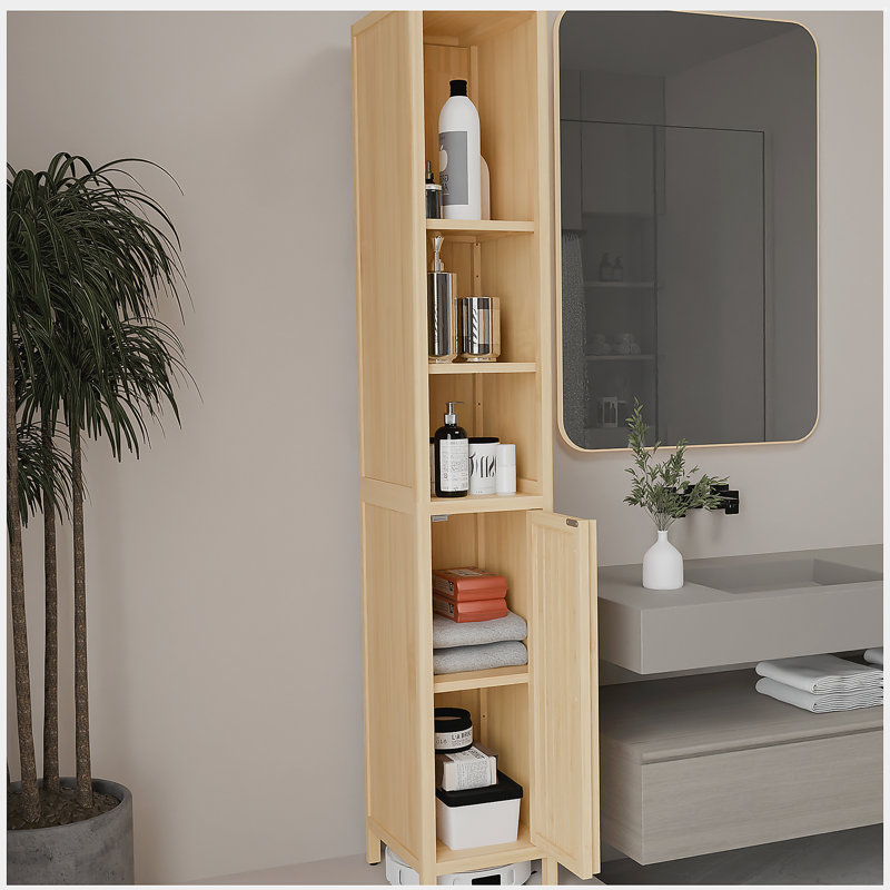 Armoire haute et grande capacité en bambou naturel