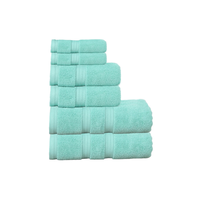 Elegance Essentials 550GSM 100% Cotton Zero Twist Bath Towel Set(2 Bath, 2 Hand Towel & 2 Washcloth), Turquoise