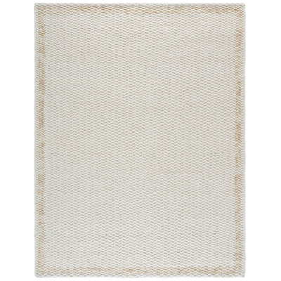 Natura Hand Loomed Wool/Cotton Abstract Rug in Beige/Ivory