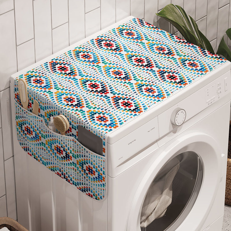 East Urban Home Geometric Washing Machine Organizer Pack of 2 47" x 18.5" Multicolor