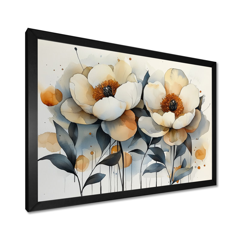 Imaad - Floral Oversized Canvas Prints, Reproduction encadrée d'une seule photo, Noir, noir, noir, noir, H 12 po x l 20 po