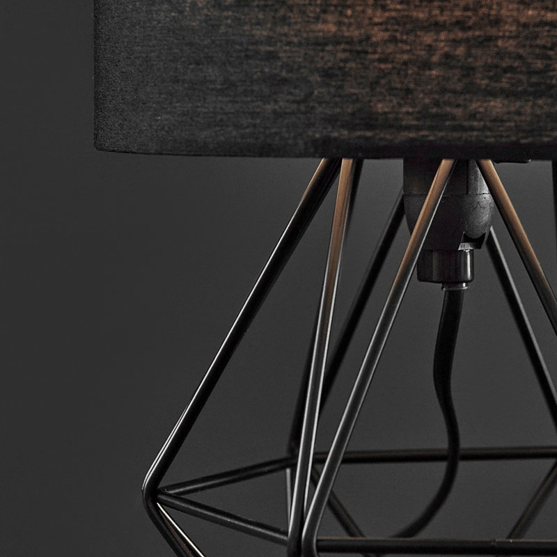 Bartelt Metal Table Lamp, Black, Yes, Black