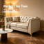 Causeuse modulaire en similicuir avec repose-pieds Chesterfield, beige / blanc-861324255