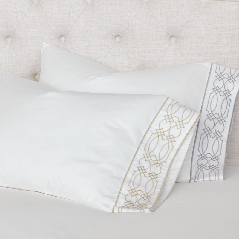 Nicola Pillow Case, Gray, King Pillowcase