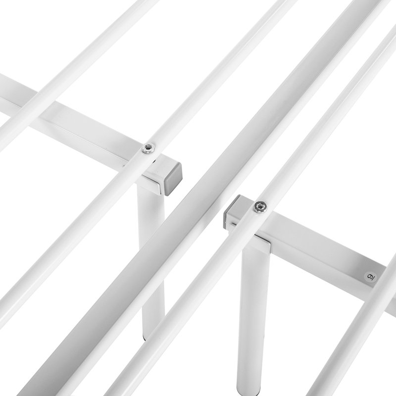 Metal Platforms Bed, White, Single (3')