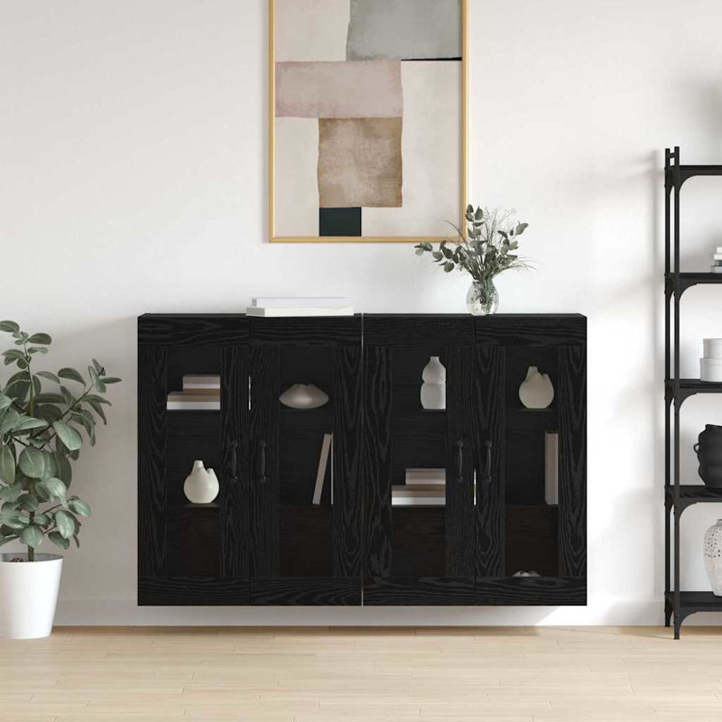Wall Mounted Cabinets 2 Pcs 69.5 X 34 X 90 Cm, Black Oak
