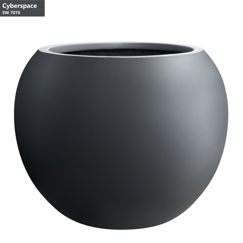 Pot de fleurs en pierre Pahokee, Gris anthracite
