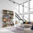 85" Tall Industrial Asymmetrical Etagere Bookcase