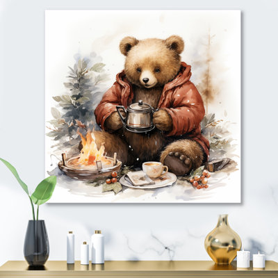 Winter Nursery Teddy Bear I - Nursery Teddy Bear's Metal Wall Art
