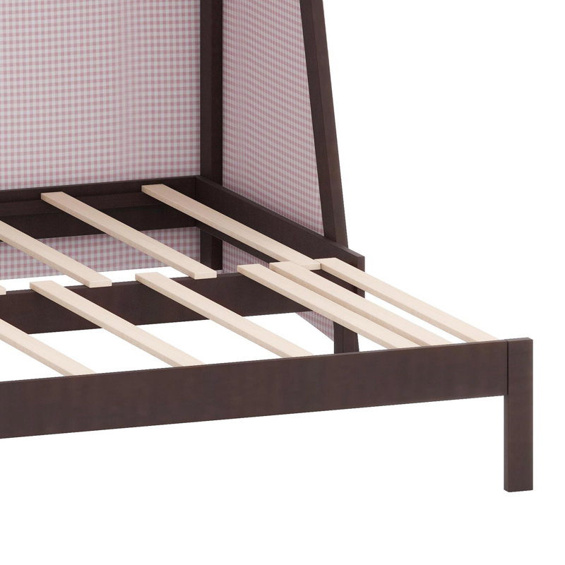 Lit de jeu pour enfants avec tente, tablette intégrée, lit gigogne et lumière, Espresso