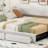 Twin XL To King Size Upholstered Daybed With Two Drawers-911144582