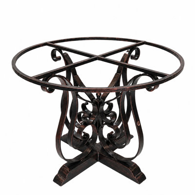 Table de salle à manger ronde Mesquite | 72 po en bois massif, base en fer forgé, style rustique ranch