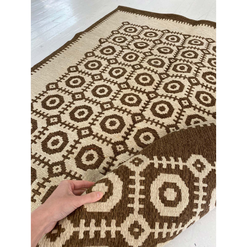 Vintage One-of-a-Kind Rectangle 4'4" x 6'7" Hand Knotted Area Rug