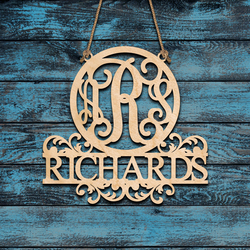 Décoration murale personnalisée en bois family name, H 18 po x l 24 po, Oui, Naturel