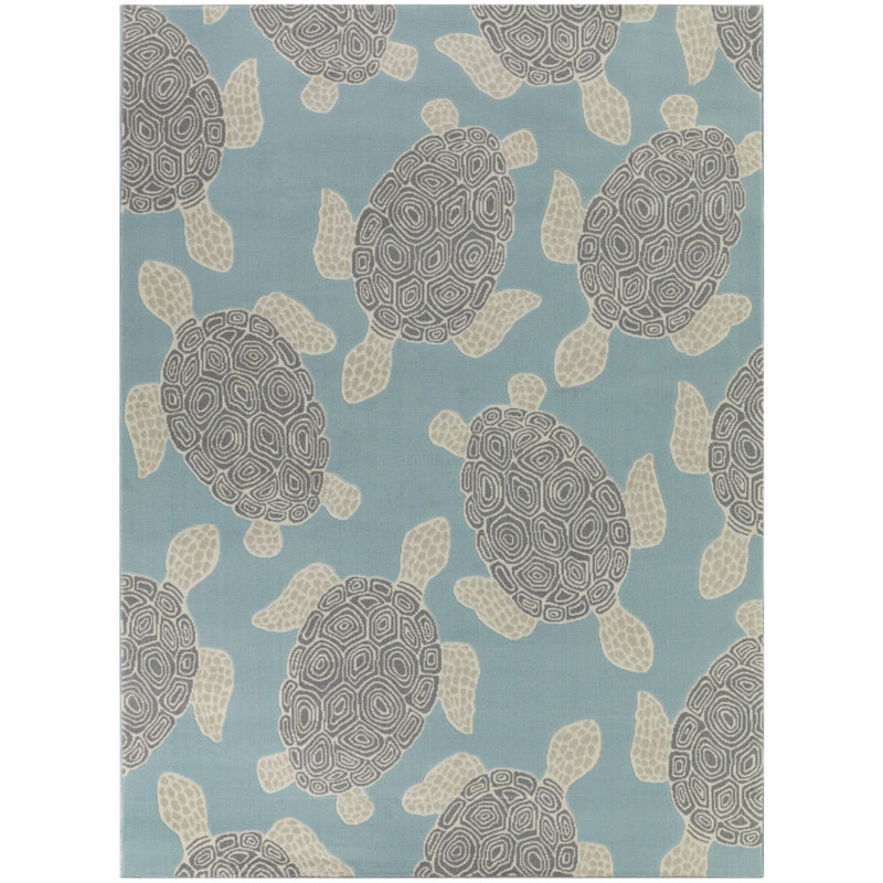 Tapis bleu / gris / brun clair Wilken, Rectangle 7 pi 10 po x 10 pi