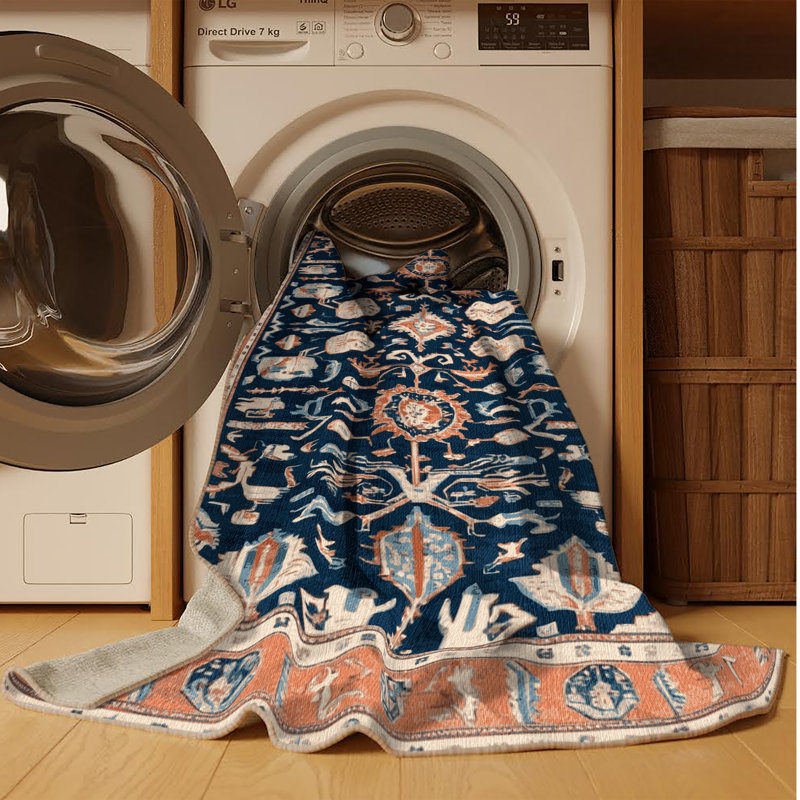Tapis brun turc lavable à la machine, Rectangulaire 8 pi x 12 pi