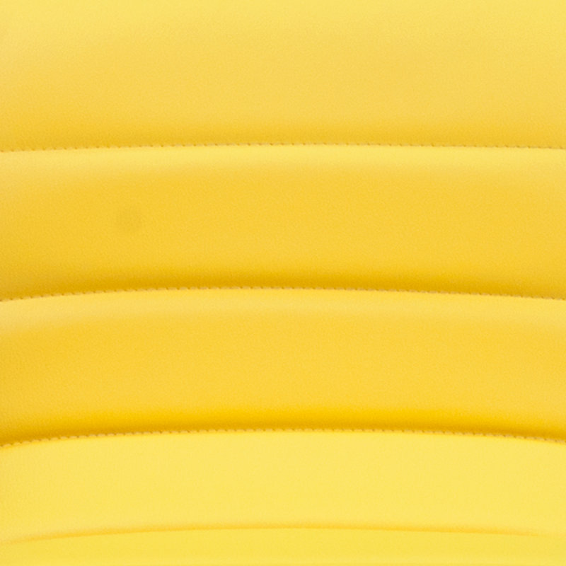 Tabouret de bar à hauteur réglable en vinyle avec dossier à coutures horizontales Clift, Jaune, 2