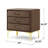 Elegant Velvet Upholstered Nightstand With Gold Legs-12514480