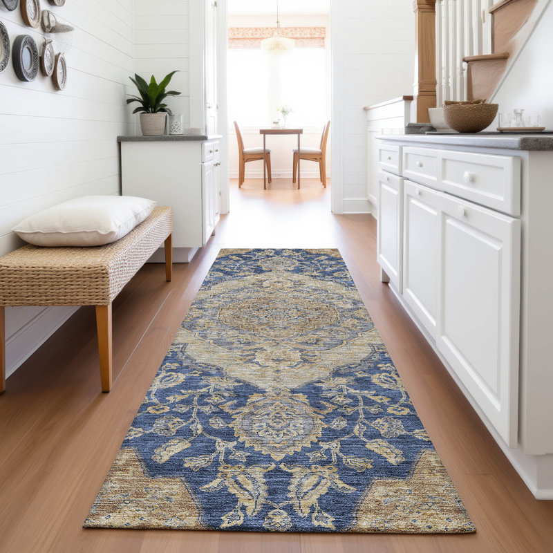 Premium Machine Washable Gurubaksh AMF1151 Global Rug, Tapis de couloir 2 pi 3 po x 7 pi 6 po