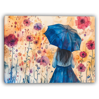 Art du coquelicot dans un jardin pluvieux