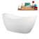 67" Streamline Soaking Matte White Freestanding Tub and Tray With Internal Drain
