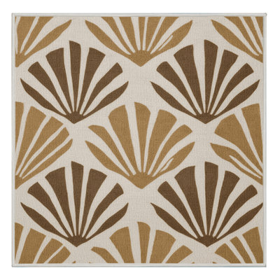 Washable Modernist Shell Study Coastal Area Rug