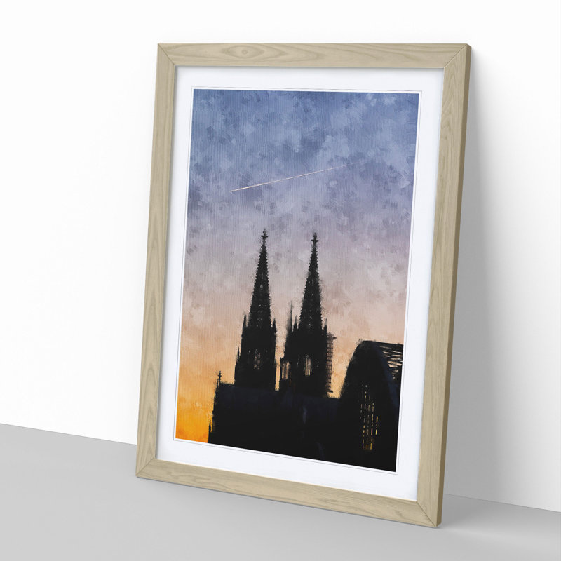 The Cologne Cathedral Vol.2 - Picture Frame Graphic Art, 36cm H x 27cm W x 2cm D, Oak Framed