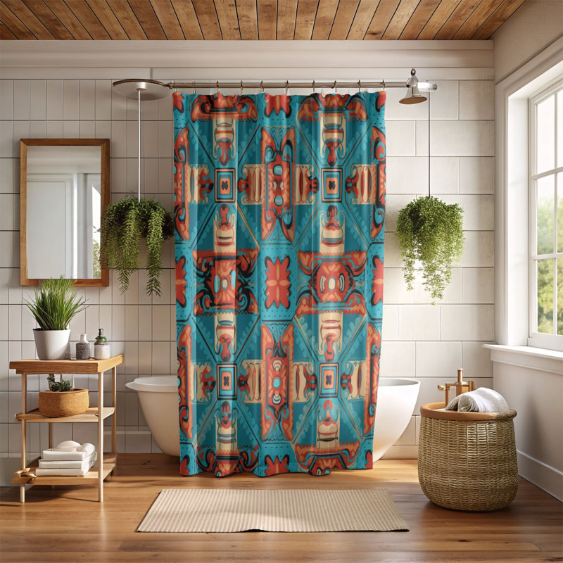 Cultural Patterns - Premium Shower Curtain, 74"H x 71"W