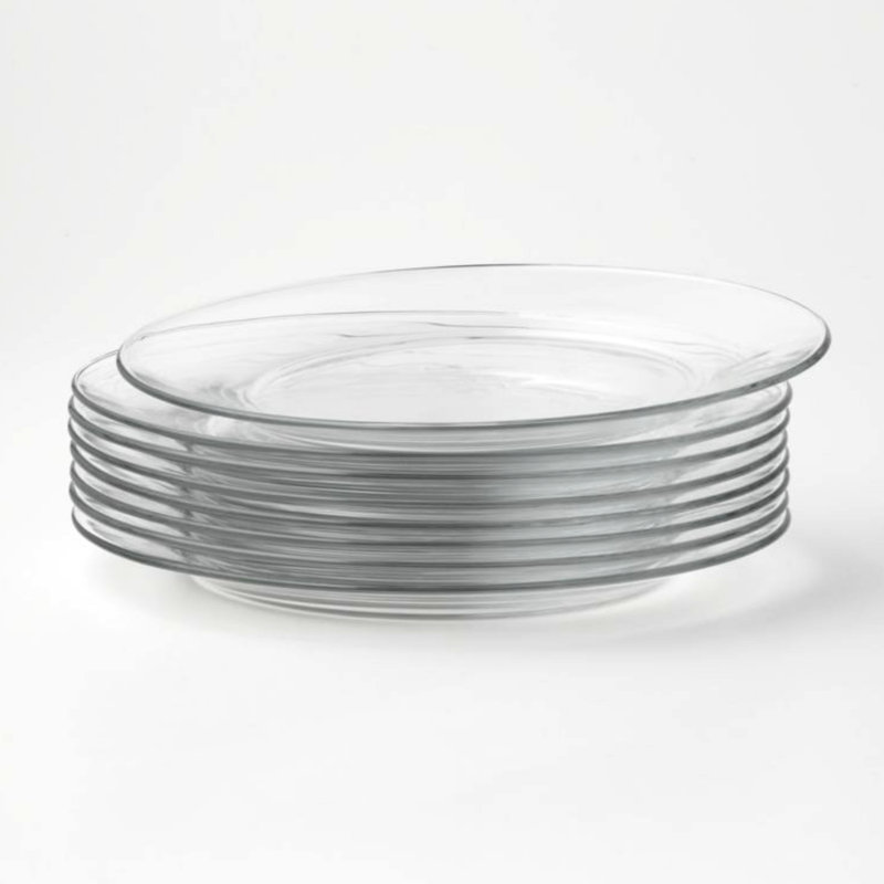 Element Set Of 8 Glass Dinner Plates