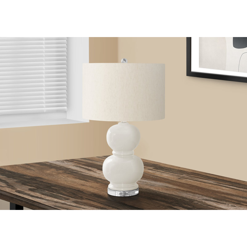 Lighting, 25 po, céramique, ivoire / abat-jour crème, contemporain, Crème