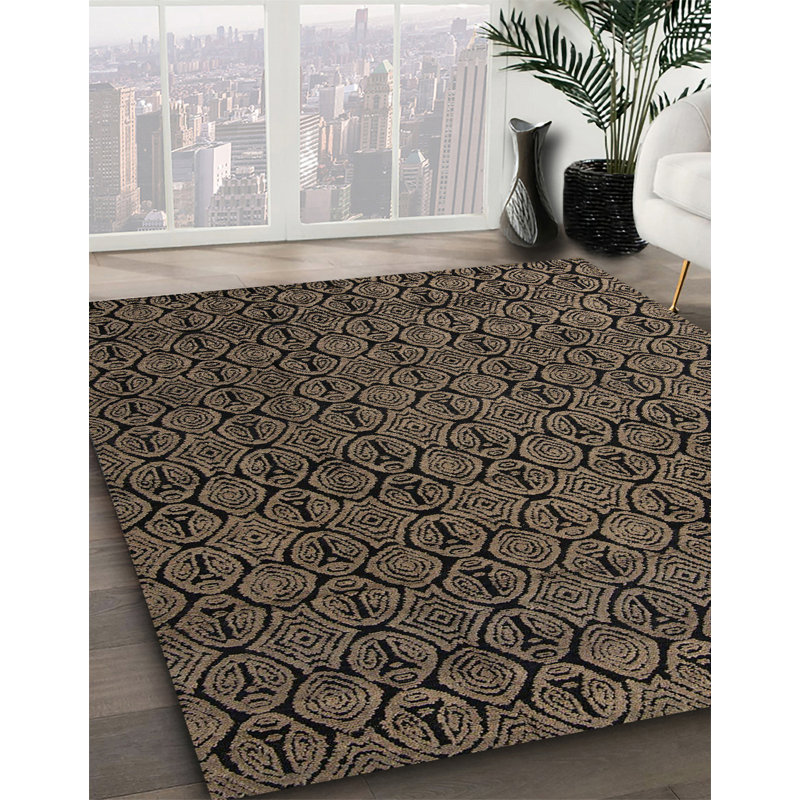 Tapis abstrait à motif abstrait moderne 5122, Carré 6 pi