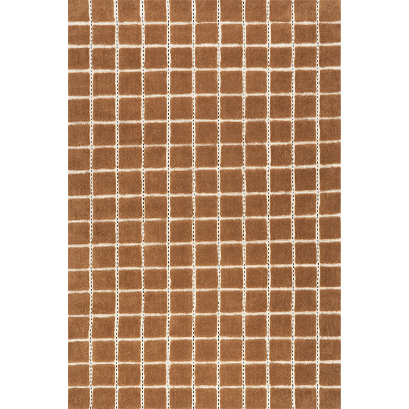  Tapis en laine à carreaux Gretchen, Rectangle 4pi x 6 pi