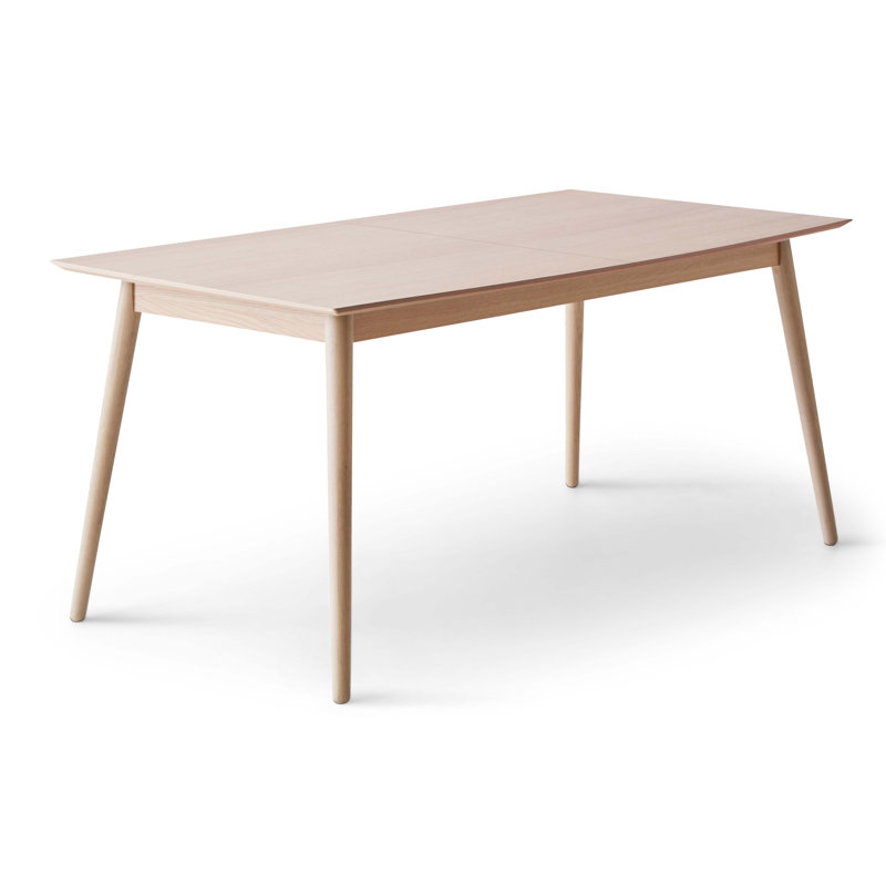 Meza Boat Extendable Dining Table with Oak legs, 210 cm L x 100cm W, Beige