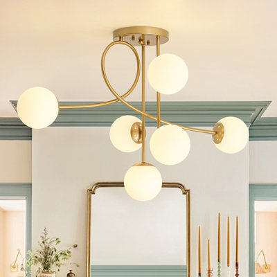 Plafonnier semi-encastré 6 lumières Spoutnik
