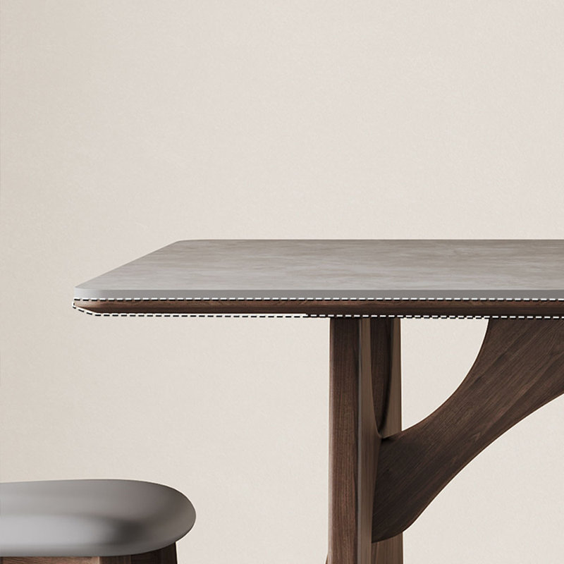 Modern White Ash Table with Oak Chairs, 29.52"H x 62.99"L x 31.49"W